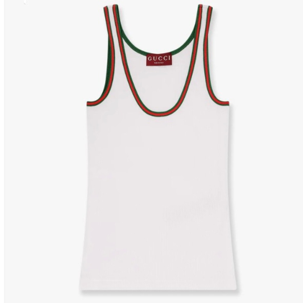 GUCCI web stripe trimmed tank top